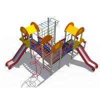 Детский игровой комплекс серии солнышко "Детский дворик 2" Н-1200 (скат металлический) ДИО 03052