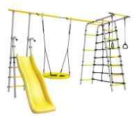 Дачный комплекс "Богатырь Плюс 2" + ГНЕЗДО качели Romana 103.12.06 (серый/жёлтый)