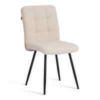 Стул обеденный Medeo флок , 47х56х89, молочный/черный, 4