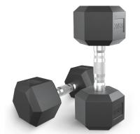 Гантель гексагональная UNIX Fit обрезиненная 12,5 кг, 2 шт.