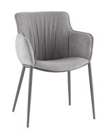 Стул Твигги велюр серый, каркас серый