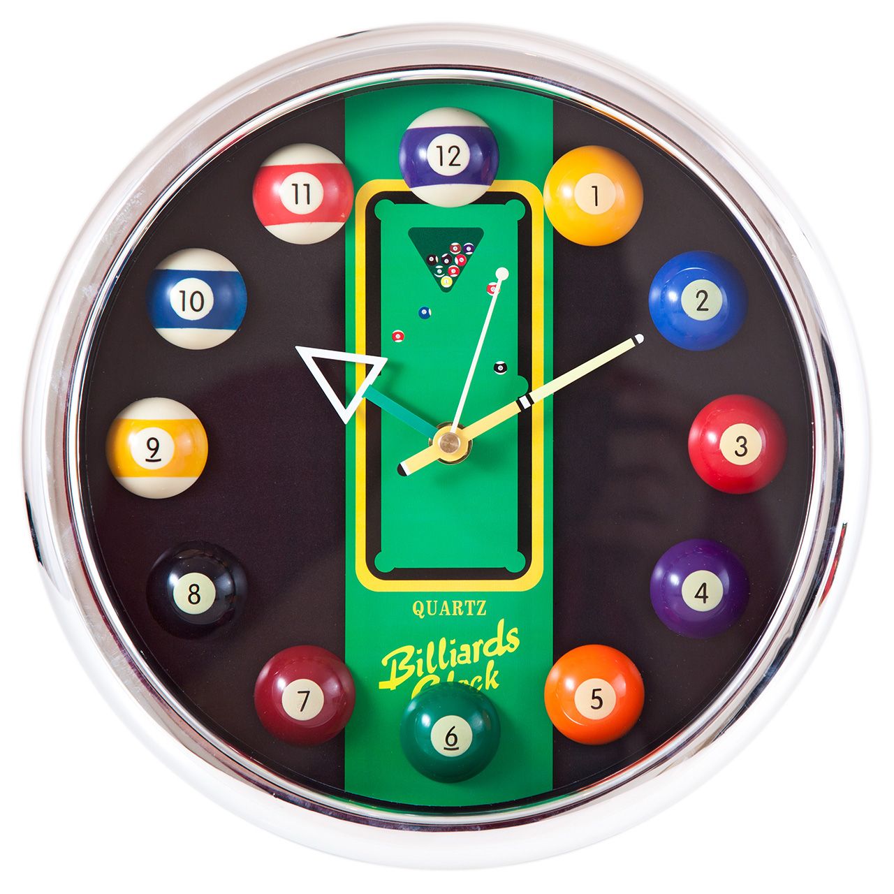 Часы настенные "12 шаров" D27 см (хром), пластик