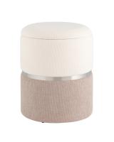 Пуф Кэрри с ящиком серебро серо-бежевый