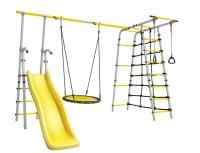Дачный комплекс "Богатырь Плюс 2" + ГНЕЗДО качели-гнездо 80 см Romana 103.12.06 (белый/желтый) Копия1