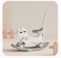 Лошадка-качалка-беговел UNIX Kids Grey (с ручкой)