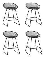 Стул полубарный UFO черный с черной подушкой 4 шт.