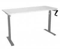 Стол с регулировкой высоты механический LuxAlto LA-T33-M1 серый/белый ЛДСП 140*60*2.5