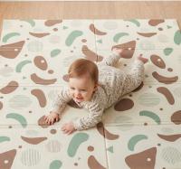 Игровой коврик складной UNIX Kids Traces / Следы 120x150 см коричневый