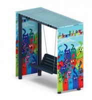 Пергола с качелями (Коты) - МФ 78.06.01-06.И1 /с поликарбонатом/