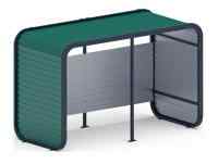 Навес контейнерной площадки для мусора (зеленый) (2 секции) (под анкера) МФ 55.01.02-01