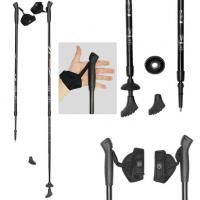 Палки для скандинавской ходьбы Ergo-50,арт. Е-0674, алюмин.сплав, амортиз., 110-140 см, черные