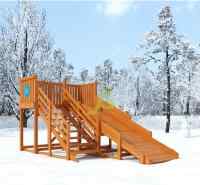 Деревянная зимняя горка "IgraGrad Snow Fox", скат 4 м