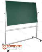 Поворотная магнитная эмалированная школьная доска 1500х1000 комби(мел\маркер)