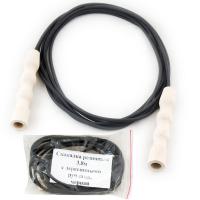 Скакалка резиновая, арт.MR-Sk2.8, черная, 2,8 м, диам 5 мм, деревянные нелакир. ручки