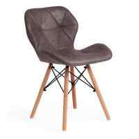 Стул STUTTGART (mod. 74) / 1 шт. в упаковке экокожа/дерево береза/металл, 50 х 47 х 73 см, античный серый RH02-26/натуральный