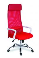 Кресло для руководителя МГ-17 ЛЮКС ХРОМ КРАСНЫЙ - сетка красная