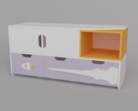 Детский стеллаж с выкатными тумбами «Космос»