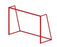 Ворота мини футбольные (красные) (с креплением сетки) - СО 2.60.02-02