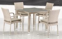 Комплект плетеной мебели T257C/Y376C-W85 Latte (4+1) + подушки на стульях