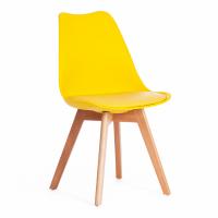 Стул TULIP (mod. 73) дерево/пластик/ПУ, 48.5*52.5*83cм, желтый