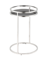 Журнальный столик Гестия 41*60см стекло черное сталь серебро