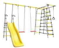 Дачный комплекс "Богатырь Плюс 2" + ФАНЕРНЫЕ качели Romana 103.12.06 (серый/жёлтый)