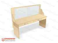 Стол логопеда с зеркалом и выдвижными ящиками «Лого-Плюс» натуральный