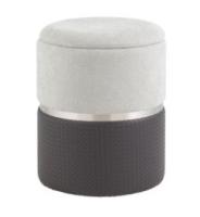 Пуф Кэрри с ящиком серебро шенилл серо-черный