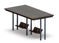 Пергола тент с качелями (прямая) - МФ 78.04.02-И1 /с поликарбонатом/