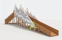 Зимняя деревянная горка "IgraGrad Snow Fox 12 м" с двумя скатами мод.5