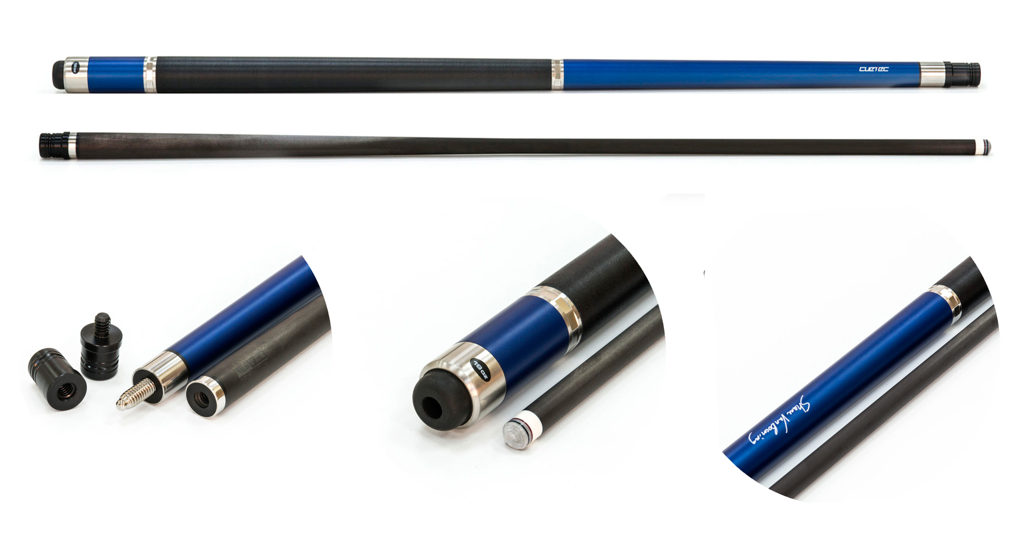 Кий / пул 2-pc "Cuetec  Cynergy CT-15K Carbon" (синий)