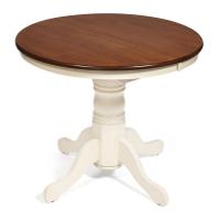 Стол NAVARRESE (mod. E-R36R+12AV NMO-2A) дерево гевея/мдф, 90+30х76см, rustic oak+cream (дуб+кремовый)