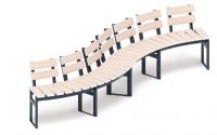 Модульная скамья радиальная (беленый дуб) МФ 42.01.21-01
