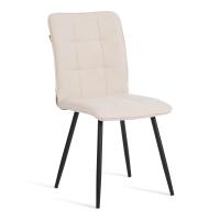 Стул обеденный Bari флок , молочный/черный, 4, 46х55х89