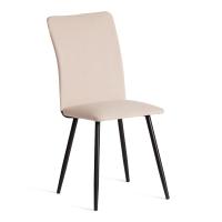 Стул обеденный La Rousse (2 шт. в упаковке) NEW, велюр, бежевый/черный, 7, 45х55х93 см