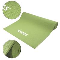 Коврик для йоги TORRES Relax 6 арт.YL12236M, PVC 6 мм, нескользящее покрытие, оливковый