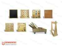 Набор тактильно-развивающих панелей «Я учусь» (с подставкой и тележкой)