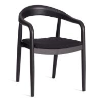 Стул BALDUR дерево вяз/ткань лен, черный/черный лен, 49х52х76,5 см