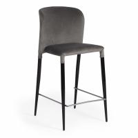 Стул полубарный ALVOR (mod. 715пб) ткань/металл, 44х55х99 см, высота до сиденья 67 см, серый barkhat 26/черный