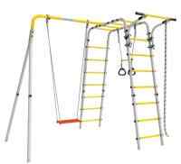 Дачный комплекс "Весёлая лужайка-2" + ФАНЕРНЫЕ качели Romana R 103.25.04 (серый/жёлтый)