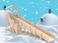 Зимняя горка "IgraGrad Snow Fox (Домик)", скат 10 м, без окраски
