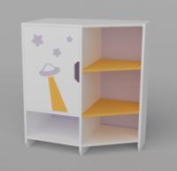 Детский стеллаж угловой с дверкой «Космос»