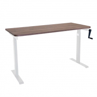 Стол с регулировкой высоты механический LuxAlto LA-T33-M1  белый/дуб коричневый ЛДСП 135*70*2.5