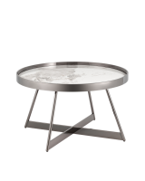 Журнальный столик Гера 80*80 см сталь тёмный хром