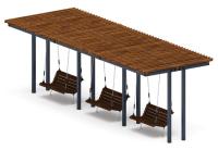 Пергола тент с качелями (прямая) - МФ 78.04.03-01.И1 /без поликарбоната/