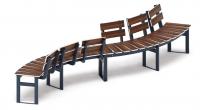 Модульная скамья радиальная (темный дуб) МФ 42.01.23
