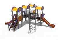 Детский игровой комплекс серии солнышко "Детский дворик" Н-1200 (скат металлический) ДИО 03051