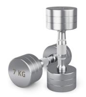 Гантель UNIX Fit PRO круглая хромированная 7 кг, 2 шт.