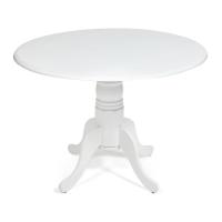 Cтол обеденный CLIFF (mod. 4242PE-30 WH-T/B) дерево гевея, МДФ, D 107 х 76 см, белый