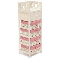 Тумба с ящиком Secret De Maison CAGE 5 ( mod. 4340 ) paulownia, мдф, 34x30x104см, butter white (слоновая кость), ткань - красная клетка